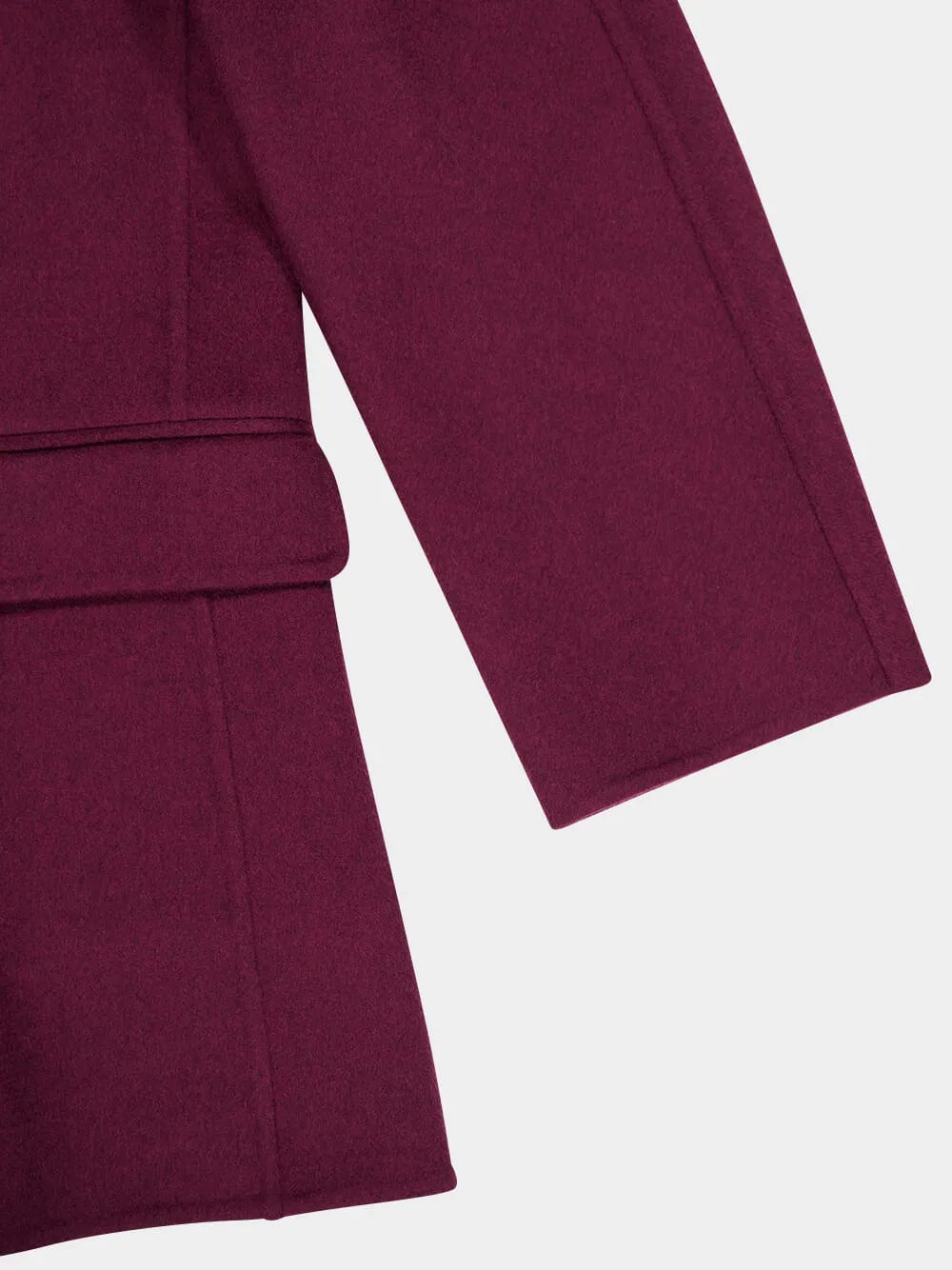 Plum Wool-Cashmere Belted Trench Coat sold by Fashion Clinic product image thumbnail 4