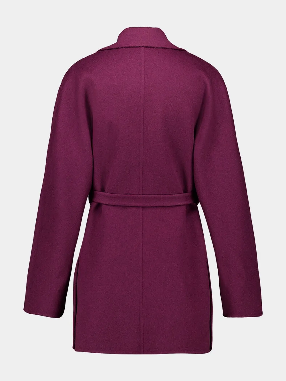 Plum Wool-Cashmere Belted Trench Coat sold by Fashion Clinic product image thumbnail 2