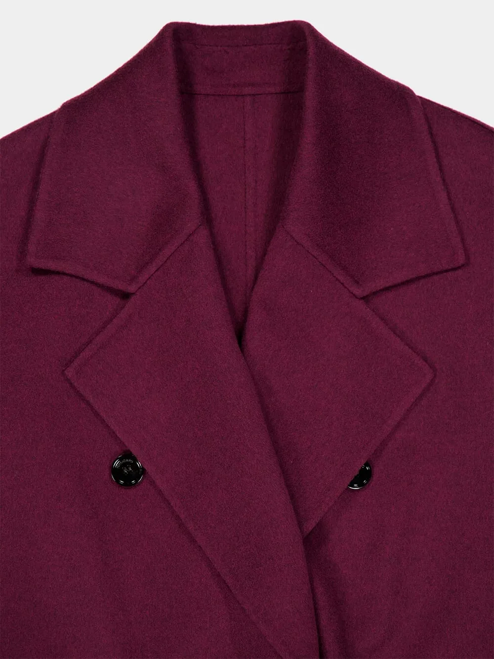 Plum Wool-Cashmere Belted Trench Coat sold by Fashion Clinic product image thumbnail 3