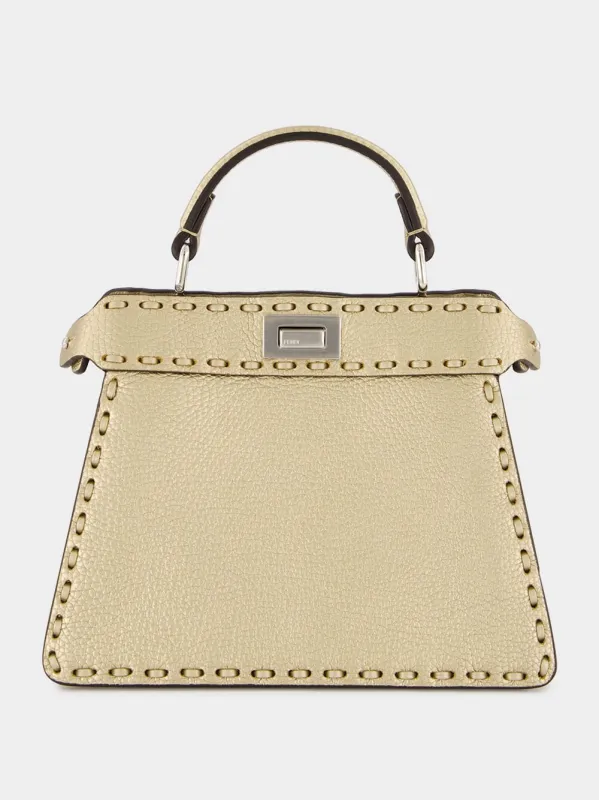 Gold Peekaboo ISeeU Petite Bag sold by Fashion Clinic