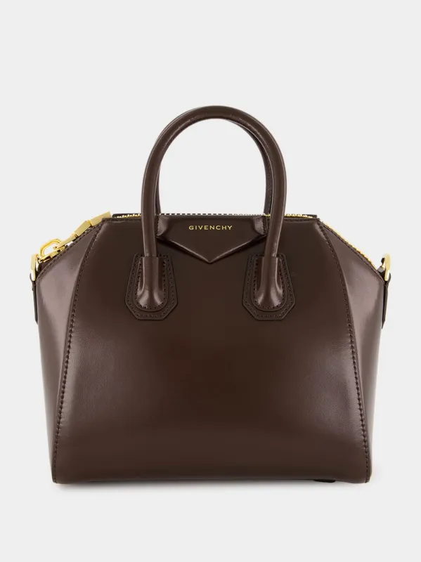 Ebony Brown Mini Antigona Bag sold by Fashion Clinic