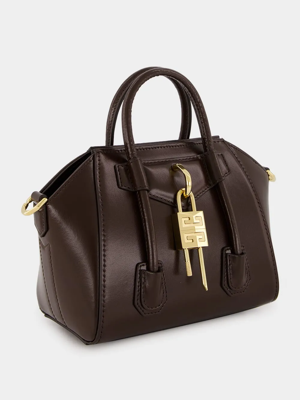 Ebony Brown Antigona Toy Lock Bag sold by Fashion Clinic product image thumbnail 4