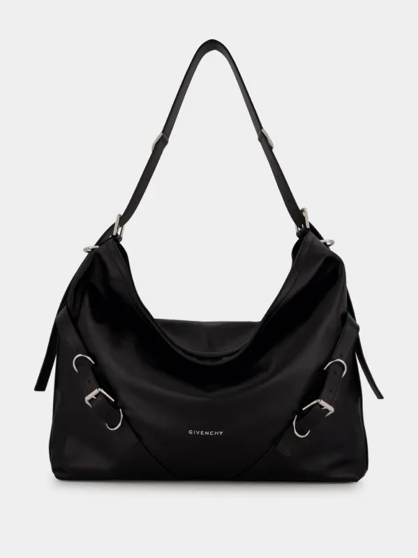 Black Large Voyou Leather Shoulder Bag sold by Fashion Clinic