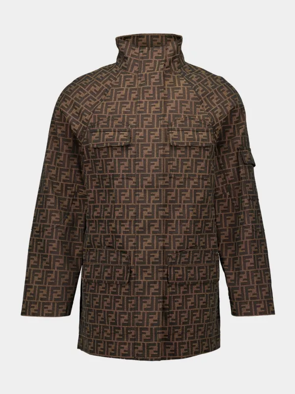 Brown FF Canvas Jacket made by Fendi