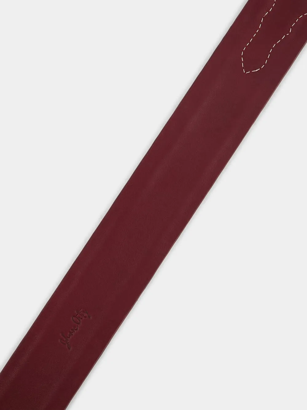 Edging Forward Leather Belt in Wine sold by Fashion Clinic product image thumbnail 4