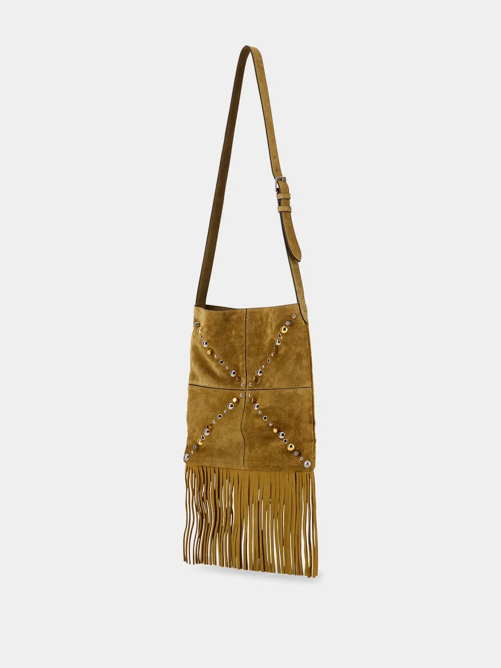 Camel Suede Nellcôte Fringe Shoulder Bag sold by Fashion Clinic product image thumbnail 4