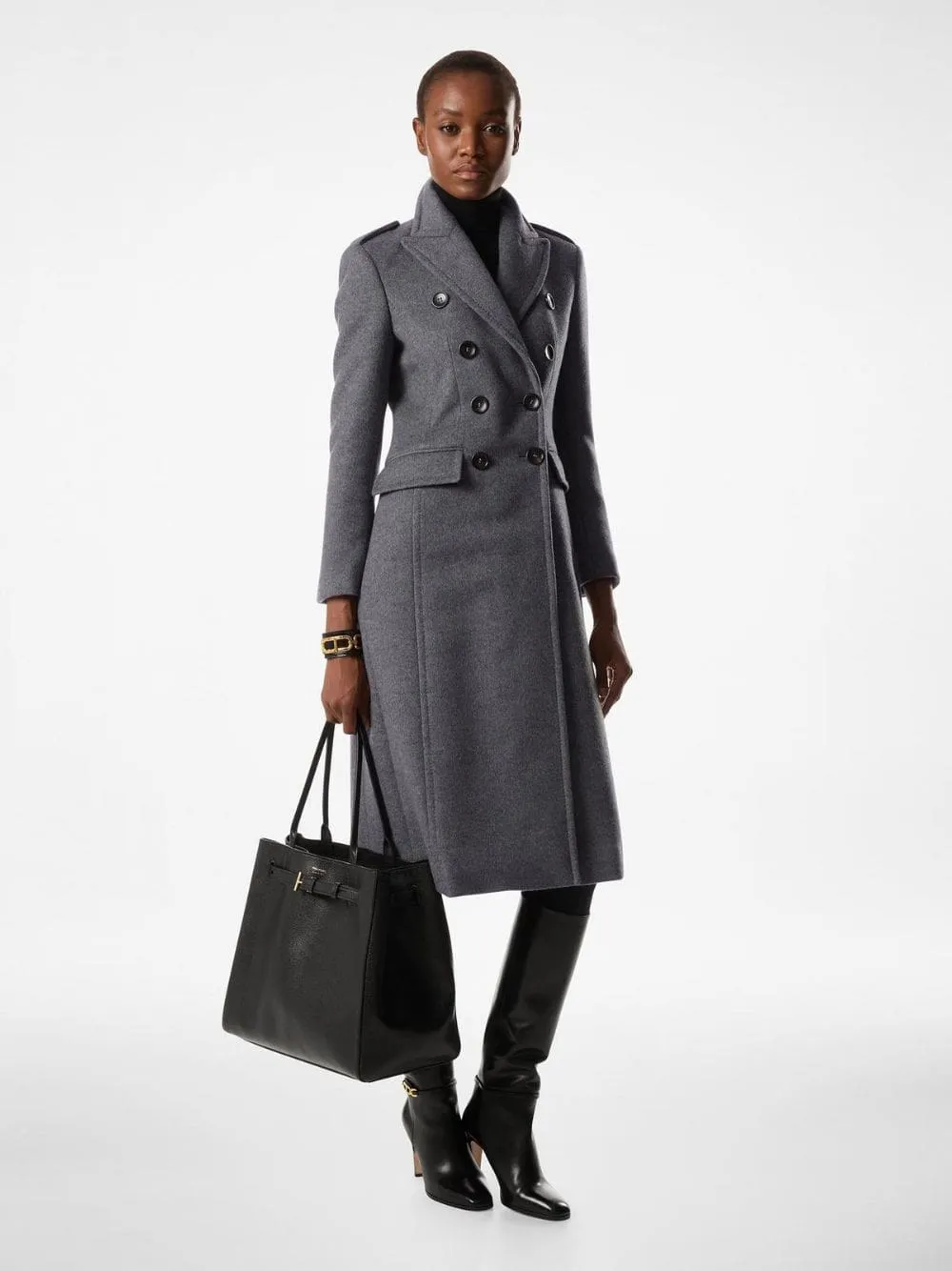 Black Audrey Large Tote in Grain Leather sold by Fashion Clinic product image thumbnail 2