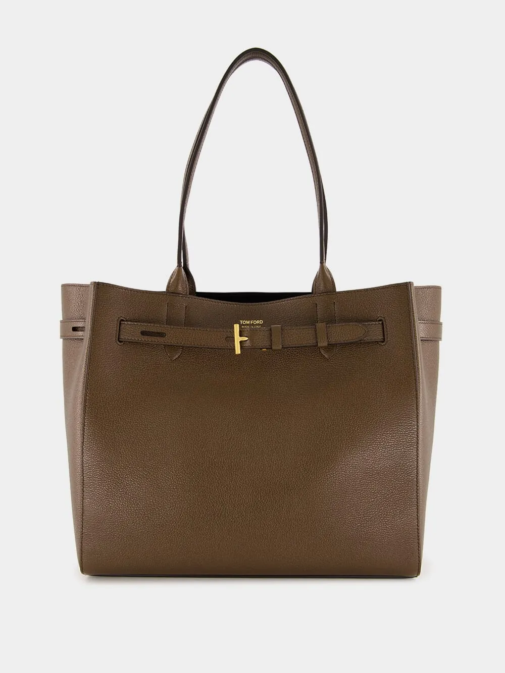Brown Grain Leather Audrey Medium Tote sold by Fashion Clinic