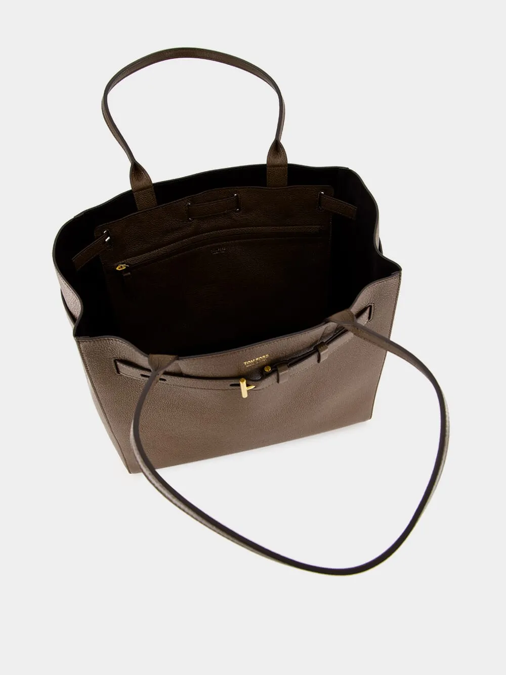 Brown Grain Leather Audrey Medium Tote sold by Fashion Clinic product image thumbnail 5