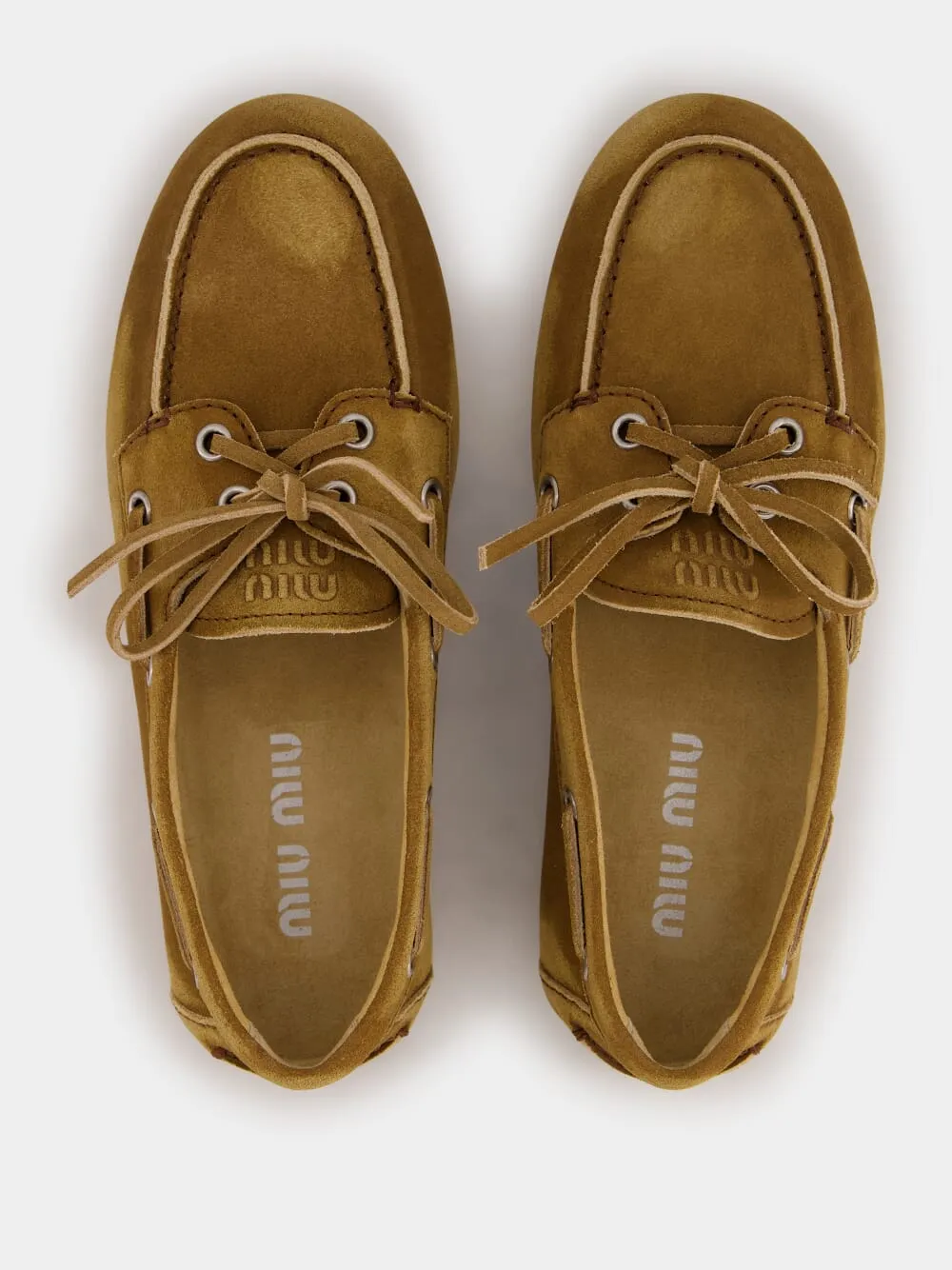 Cinnamon Faded Suede Boat Loafers sold by Fashion Clinic product image thumbnail 4