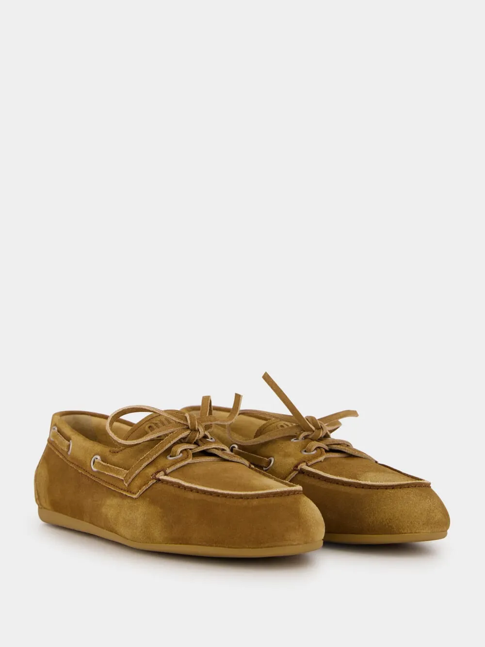 Cinnamon Faded Suede Boat Loafers sold by Fashion Clinic product image thumbnail 3