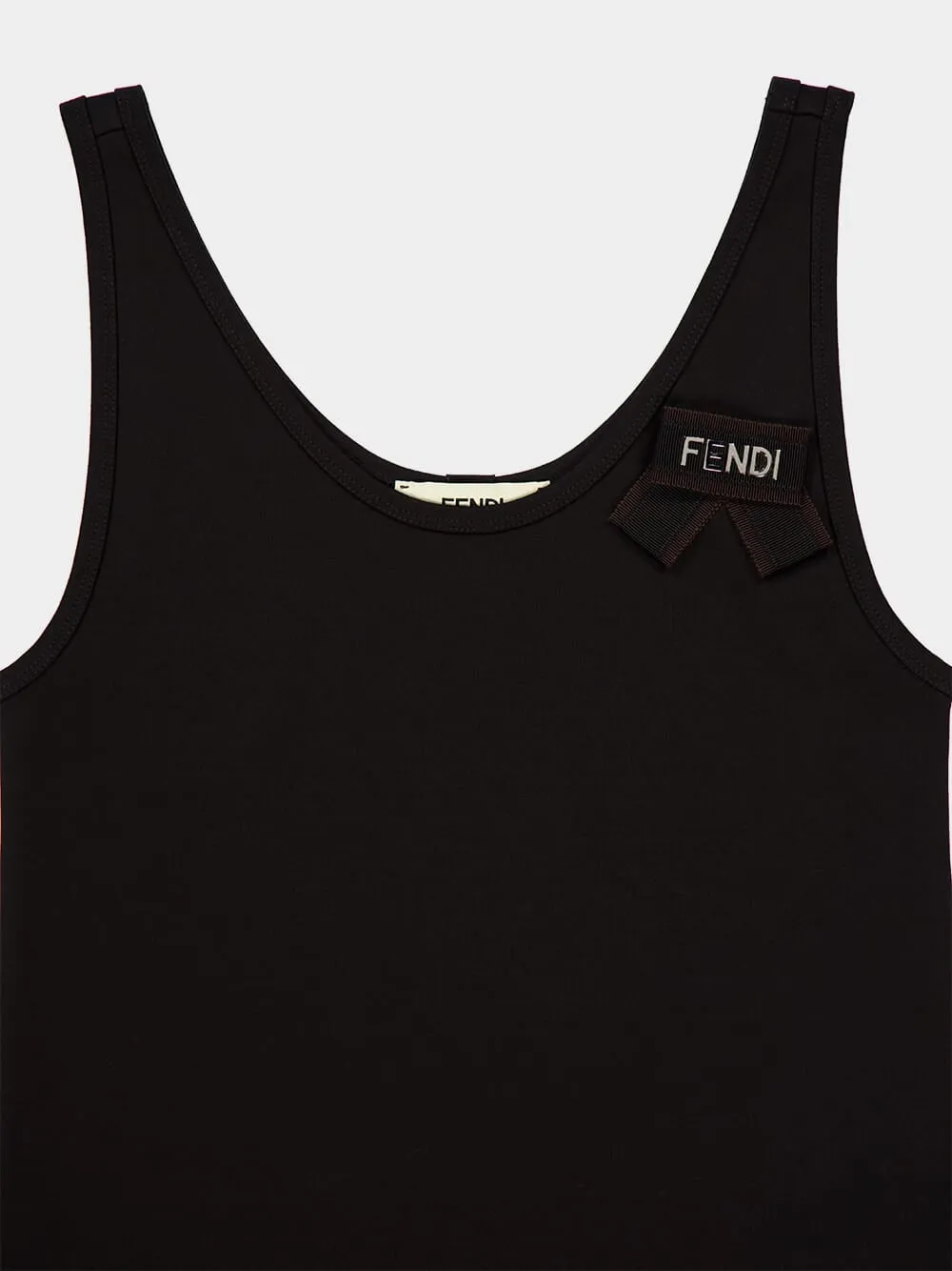 Black Cotton Sleeveless Top with Bow sold by Fashion Clinic product image thumbnail 3