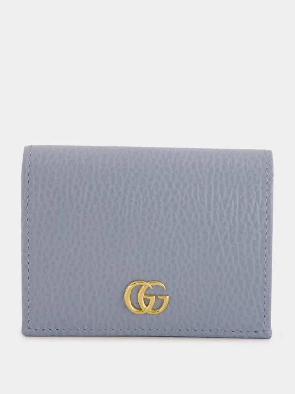 Light Blue GG Marmont Card Case Wallet sold by Fashion Clinic
