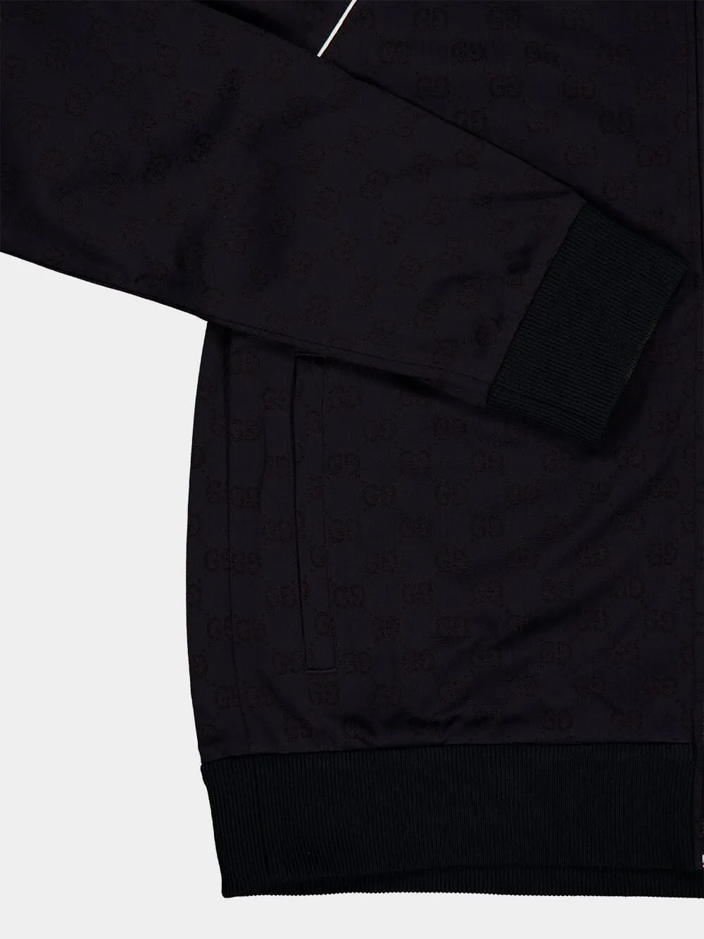 Navy Blue GG Nylon and Jersey Zip Jacket sold by Fashion Clinic product image thumbnail 4