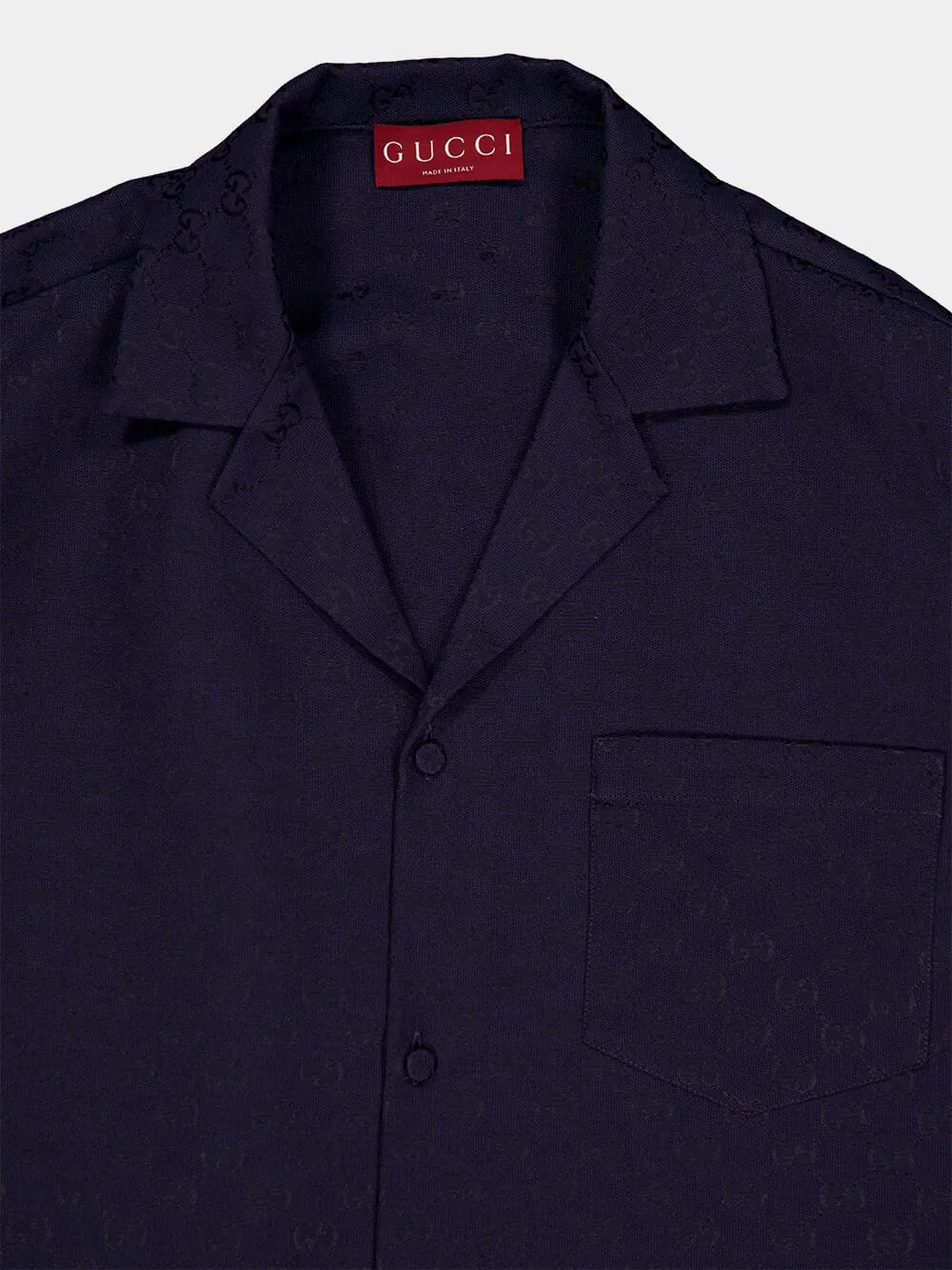 Dark Blue GG Canvas Shirt sold by Fashion Clinic product image thumbnail 3