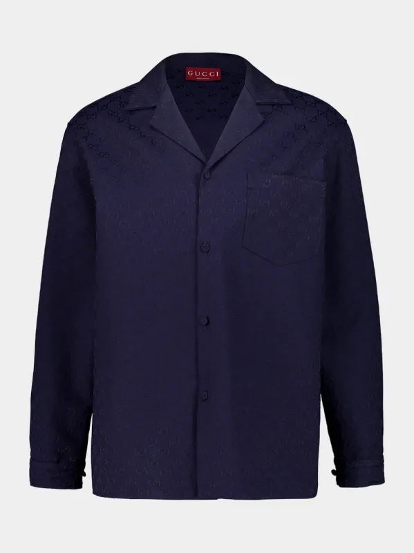 Dark Blue GG Canvas Shirt sold by Fashion Clinic