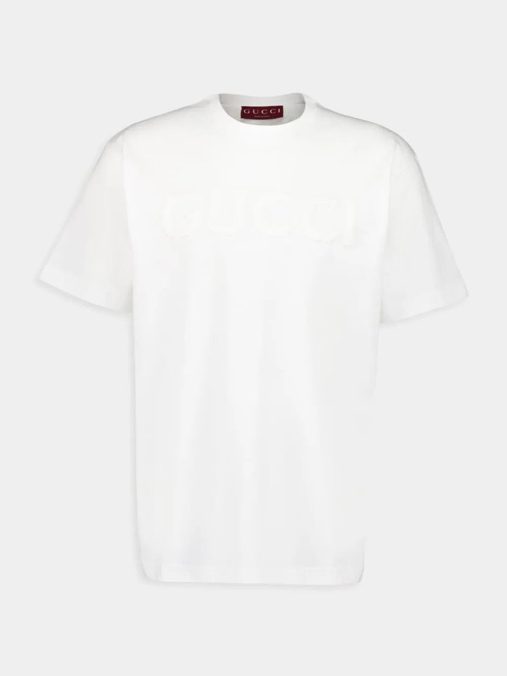 White Embroidered Cotton Jersey T-Shirt sold by Fashion Clinic