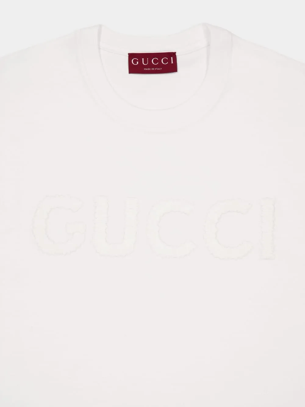 White Embroidered Cotton Jersey T-Shirt sold by Fashion Clinic product image thumbnail 3