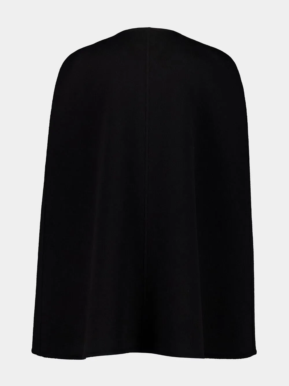 Black Wool and Silk Horsebit Cape sold by Fashion Clinic product image thumbnail 2