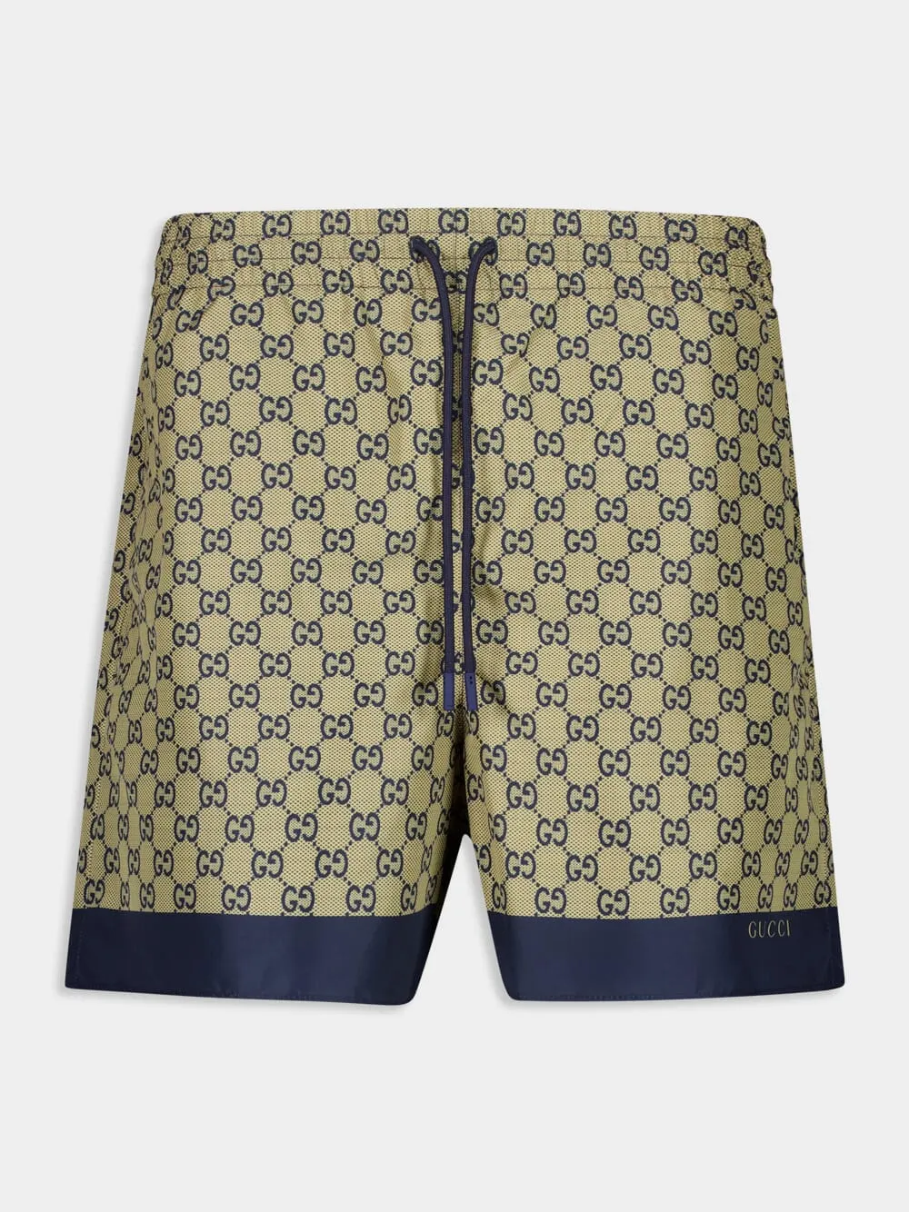 Beige GG Printed Tech Swim Shorts sold by Fashion Clinic