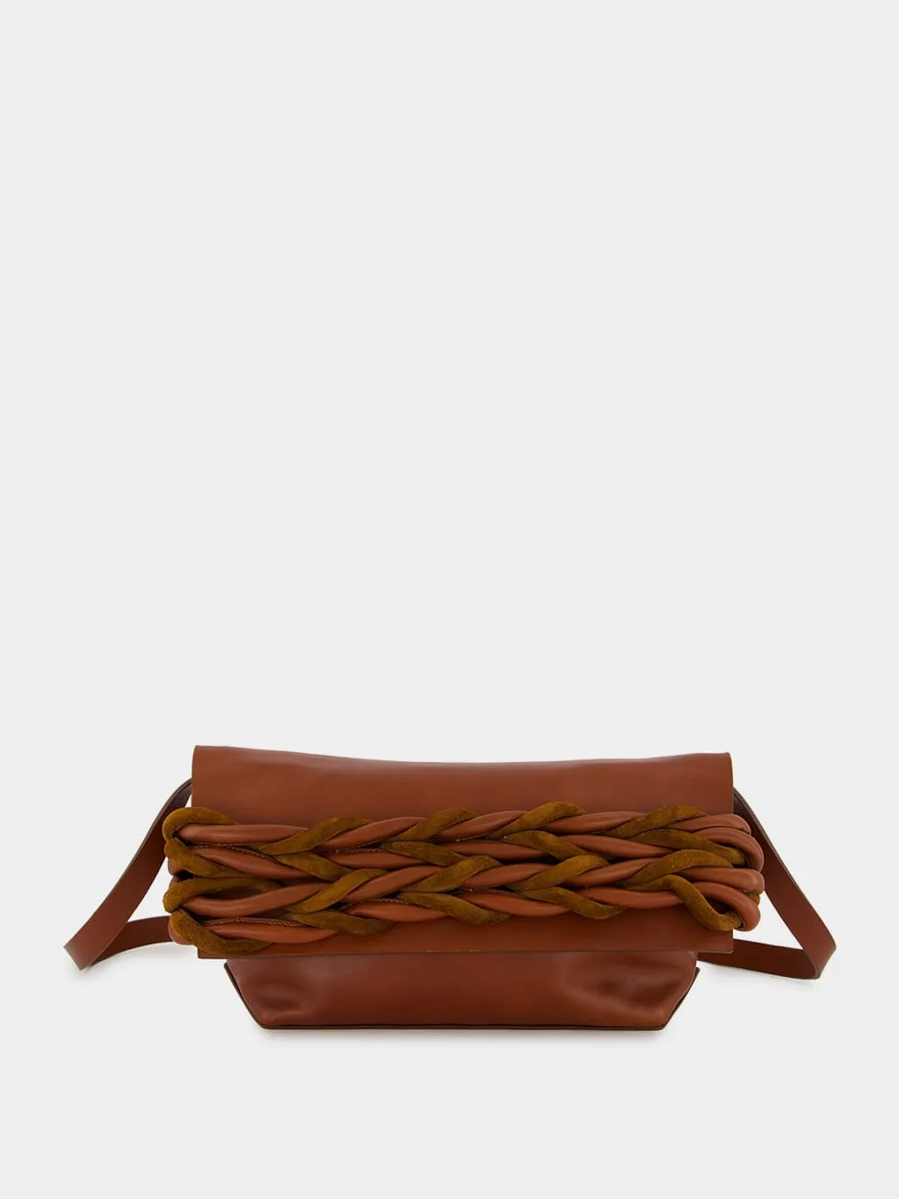 Medium Braided Leather Bag in Brown sold by Fashion Clinic