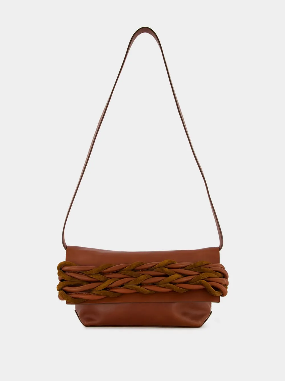 Medium Braided Leather Bag in Brown sold by Fashion Clinic product image thumbnail 2