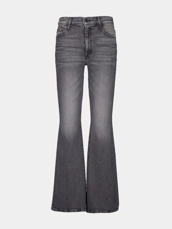 Faded Grey Mid-Rise Flare Jeans sold by Fashion Clinic