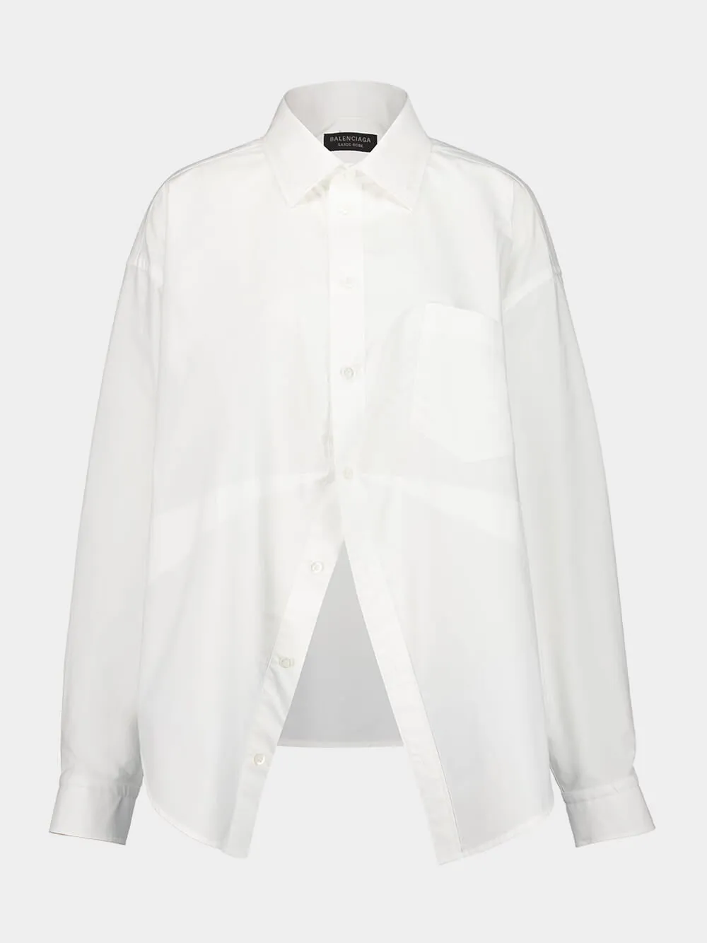 White Long-Sleeved Cotton Shirt sold by Fashion Clinic