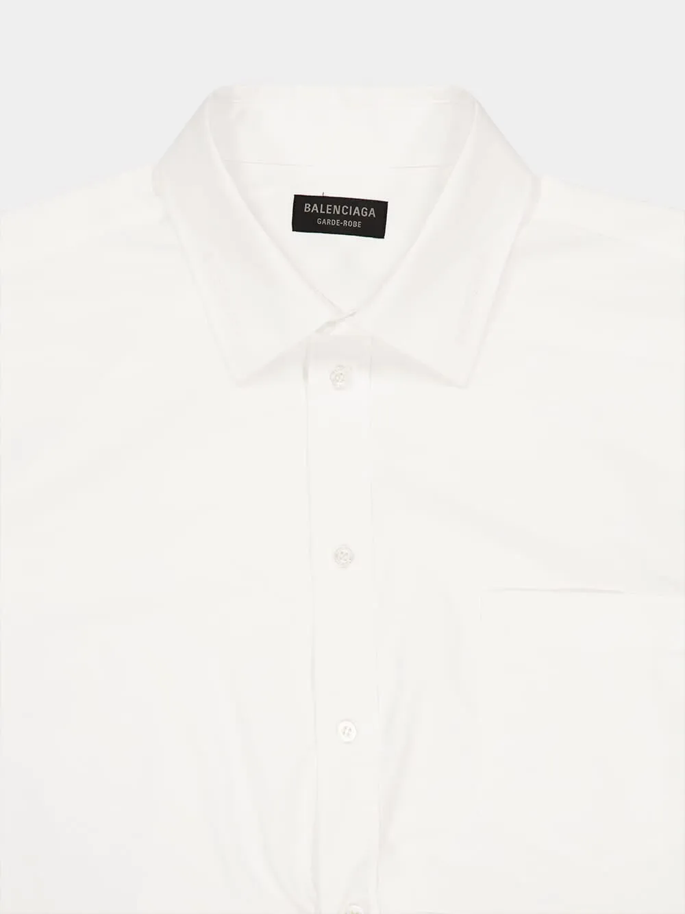 White Long-Sleeved Cotton Shirt sold by Fashion Clinic product image thumbnail 3