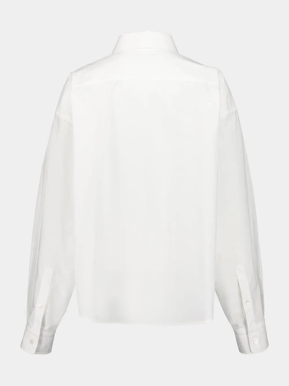 White Long-Sleeved Cotton Shirt sold by Fashion Clinic product image thumbnail 2