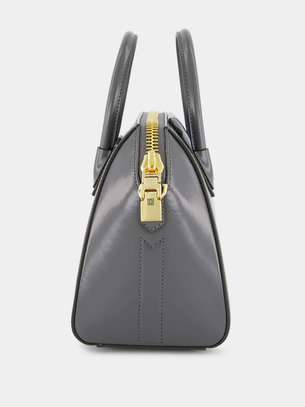 Charcoal Mini Antigona Bag in Box Leather sold by Fashion Clinic product image thumbnail 5