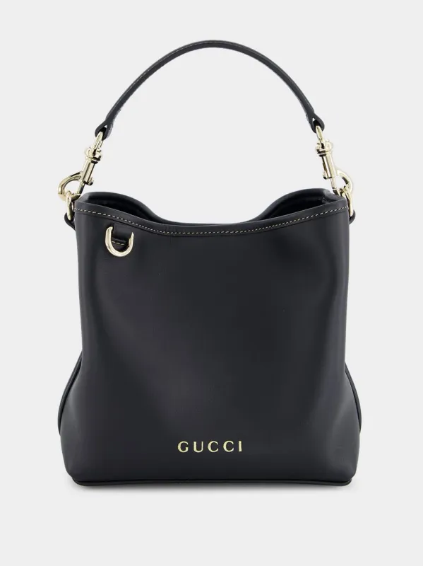 Black GG Emblem Mini Bucket Bag sold by Fashion Clinic