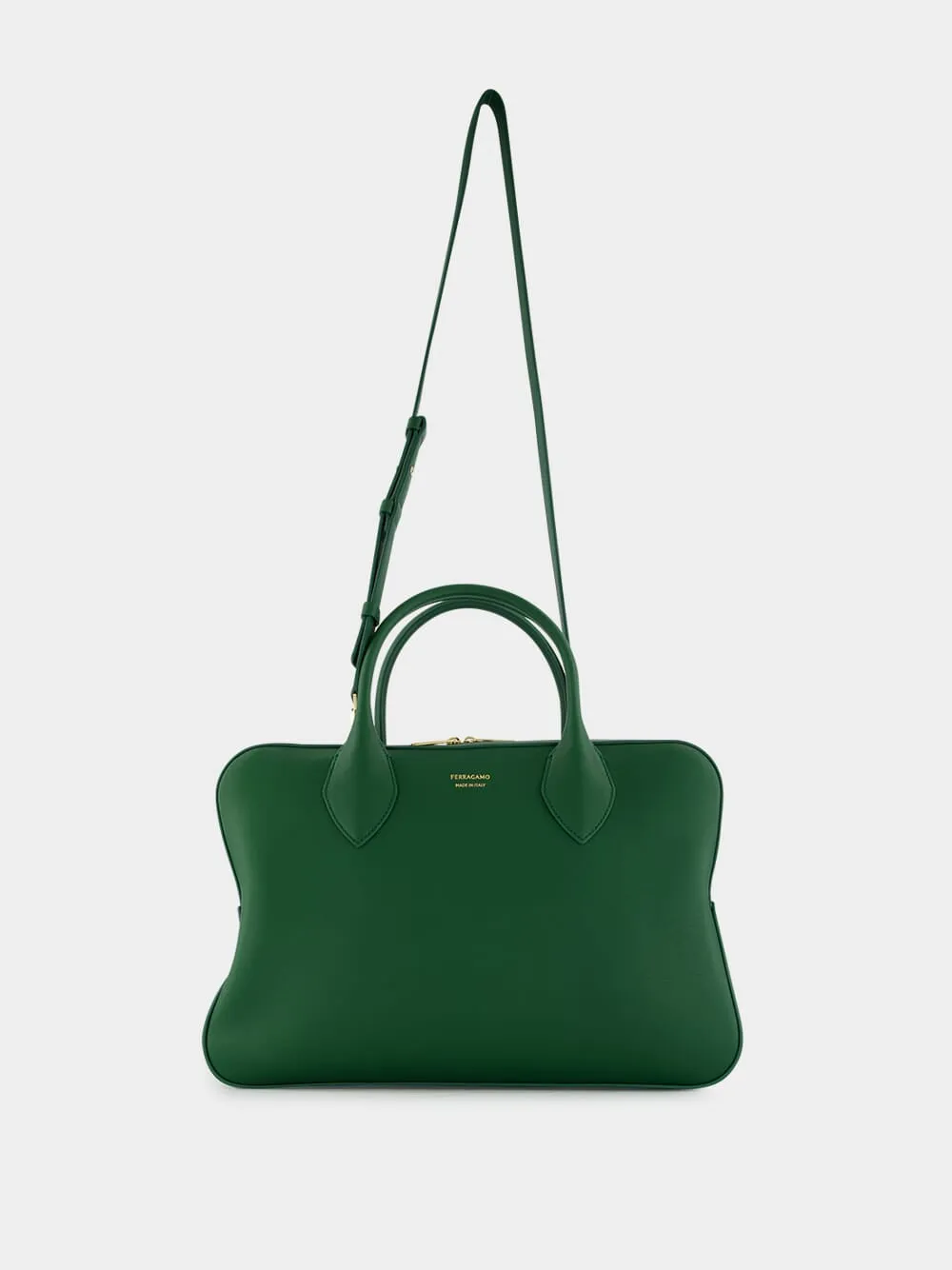Forest Green Calfskin Leather Top Handle Bag sold by Fashion Clinic product image thumbnail 3