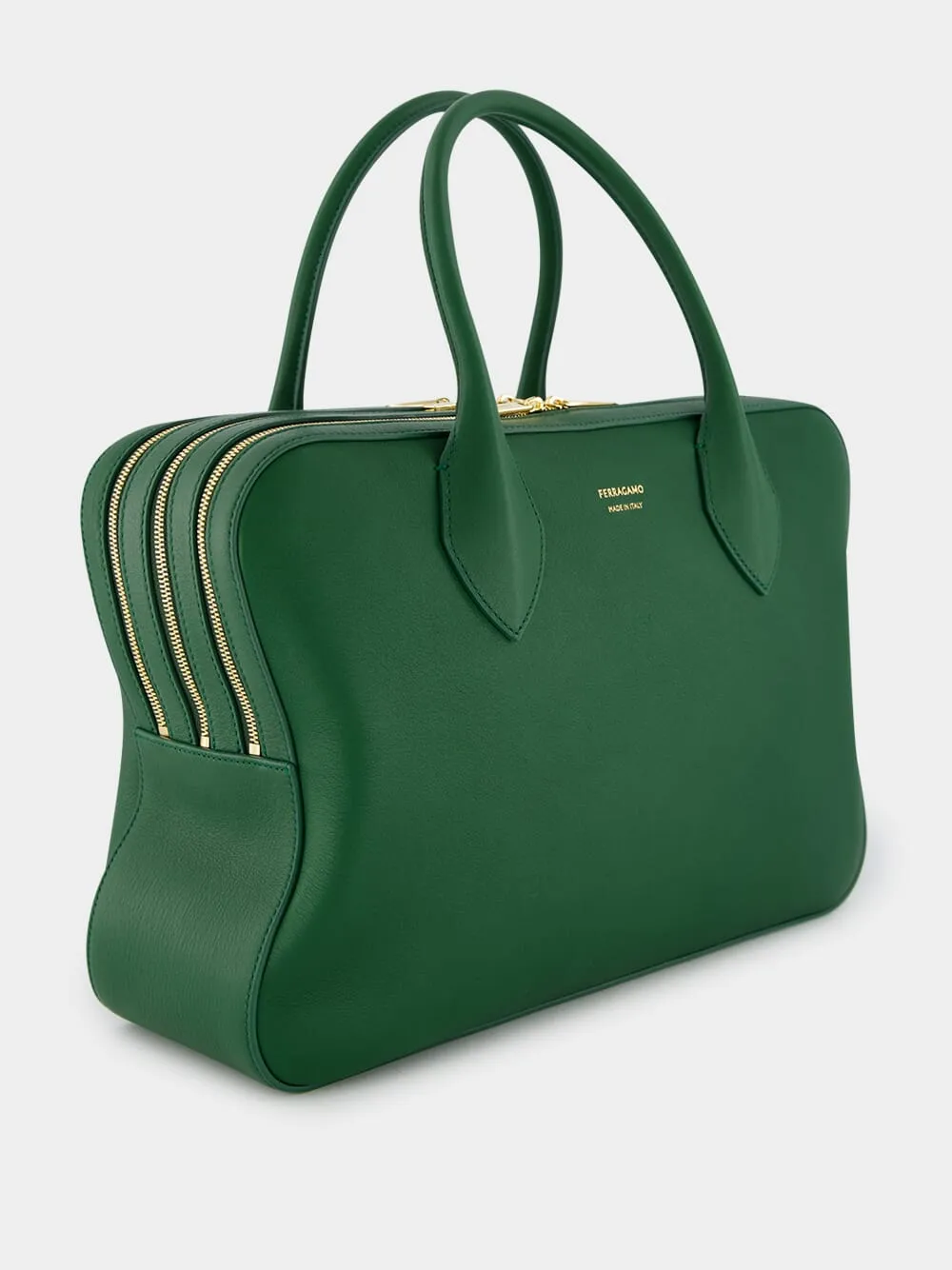 Forest Green Calfskin Leather Top Handle Bag sold by Fashion Clinic product image thumbnail 4
