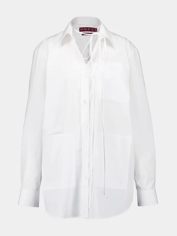 White Heavy Cotton Poplin Shirt sold by Fashion Clinic