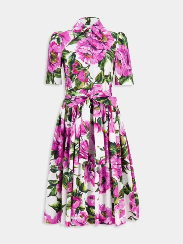 Peonie Fuchsia Cotton Midi Dress sold by Fashion Clinic