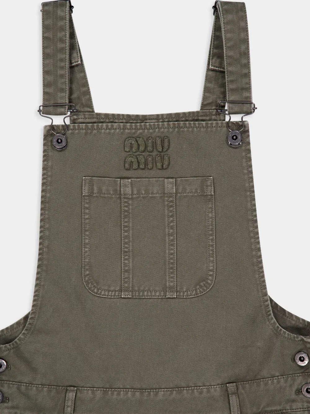 Olive Green Gabardine Overalls sold by Fashion Clinic product image thumbnail 3