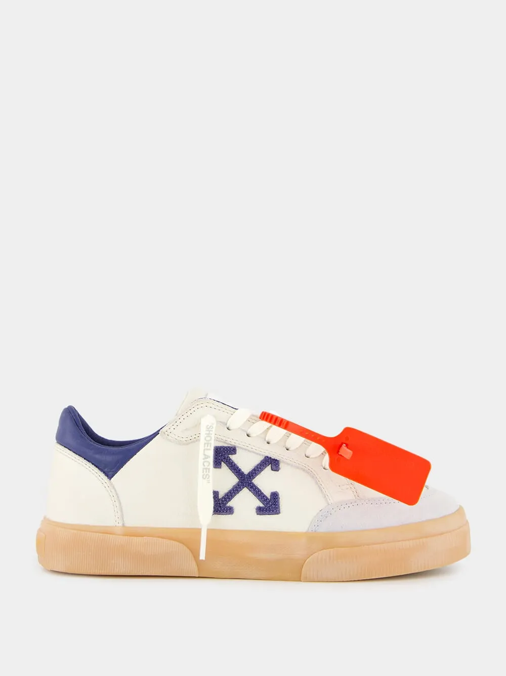 Beige and Blue Vulcanized Low-Top Sneakers sold by Fashion Clinic
