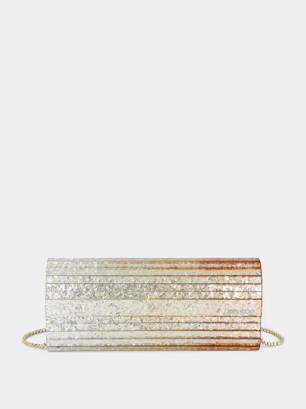Sweetie Metallic Dégradé Glitter Plexi Clutch Bag sold by Fashion Clinic