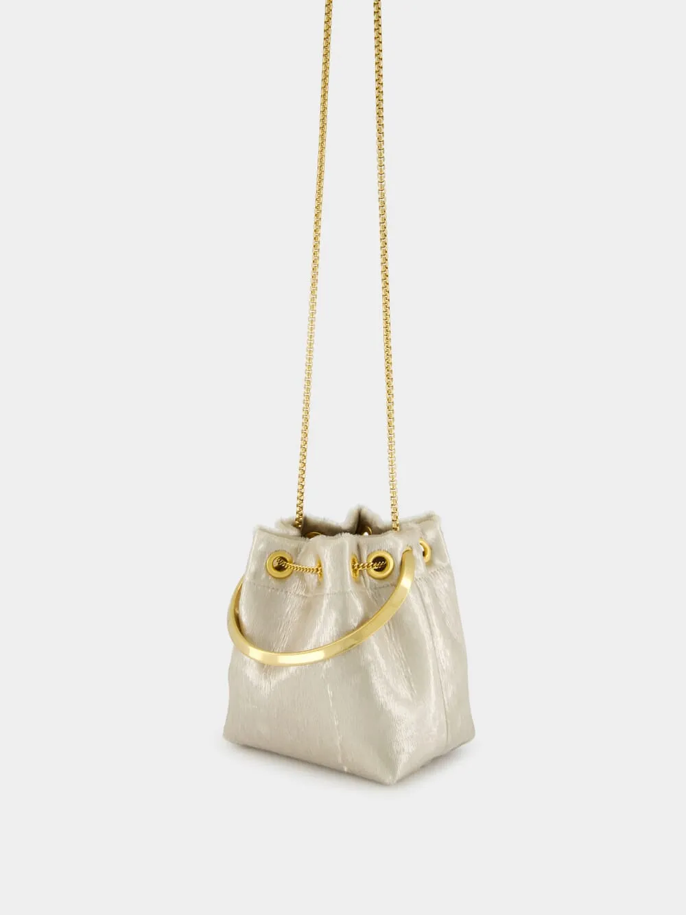 Champagne Bon Bon Gold Bucket Bag sold by Fashion Clinic product image thumbnail 5