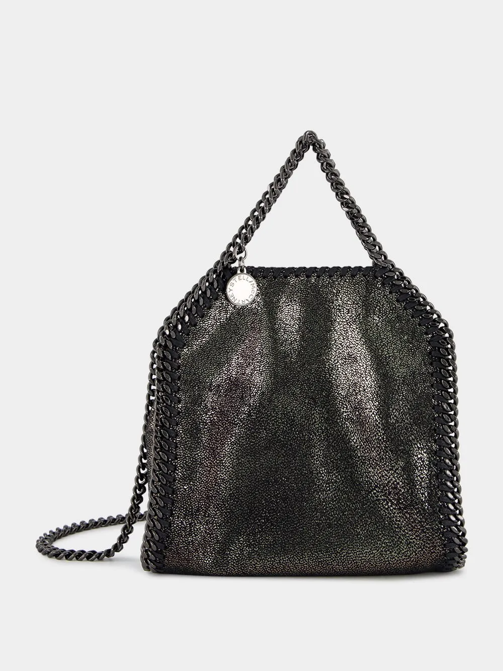 Dark Grey Metallic Falabella Tiny Tote Bag sold by Fashion Clinic