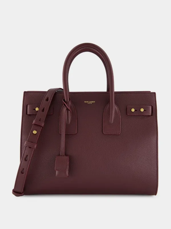 Rouge Cabernet Sac de Jour in Supple Grained Leather sold by Fashion Clinic