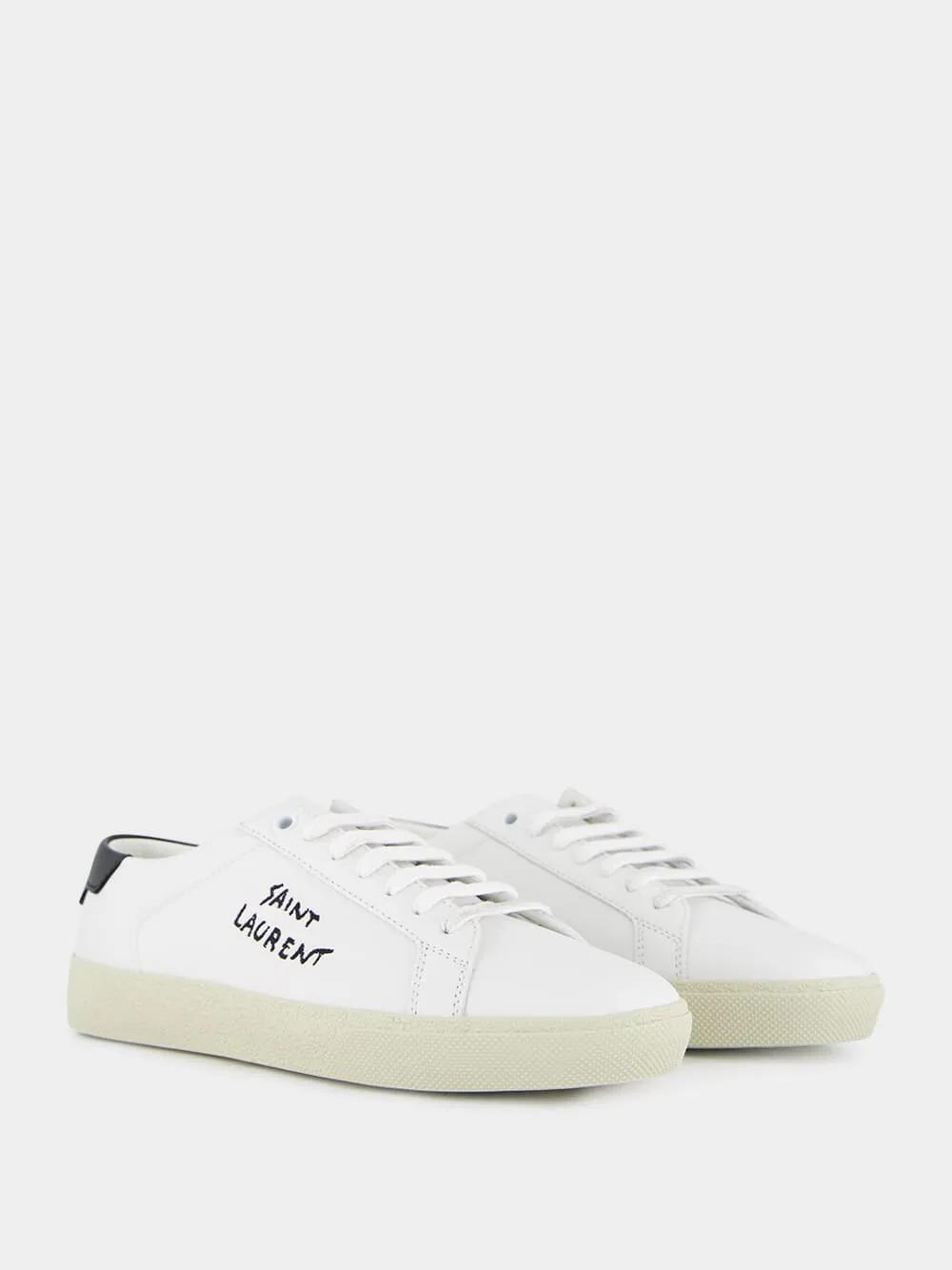 Optic White Court Classic Leather Sneakers sold by Fashion Clinic product image thumbnail 3