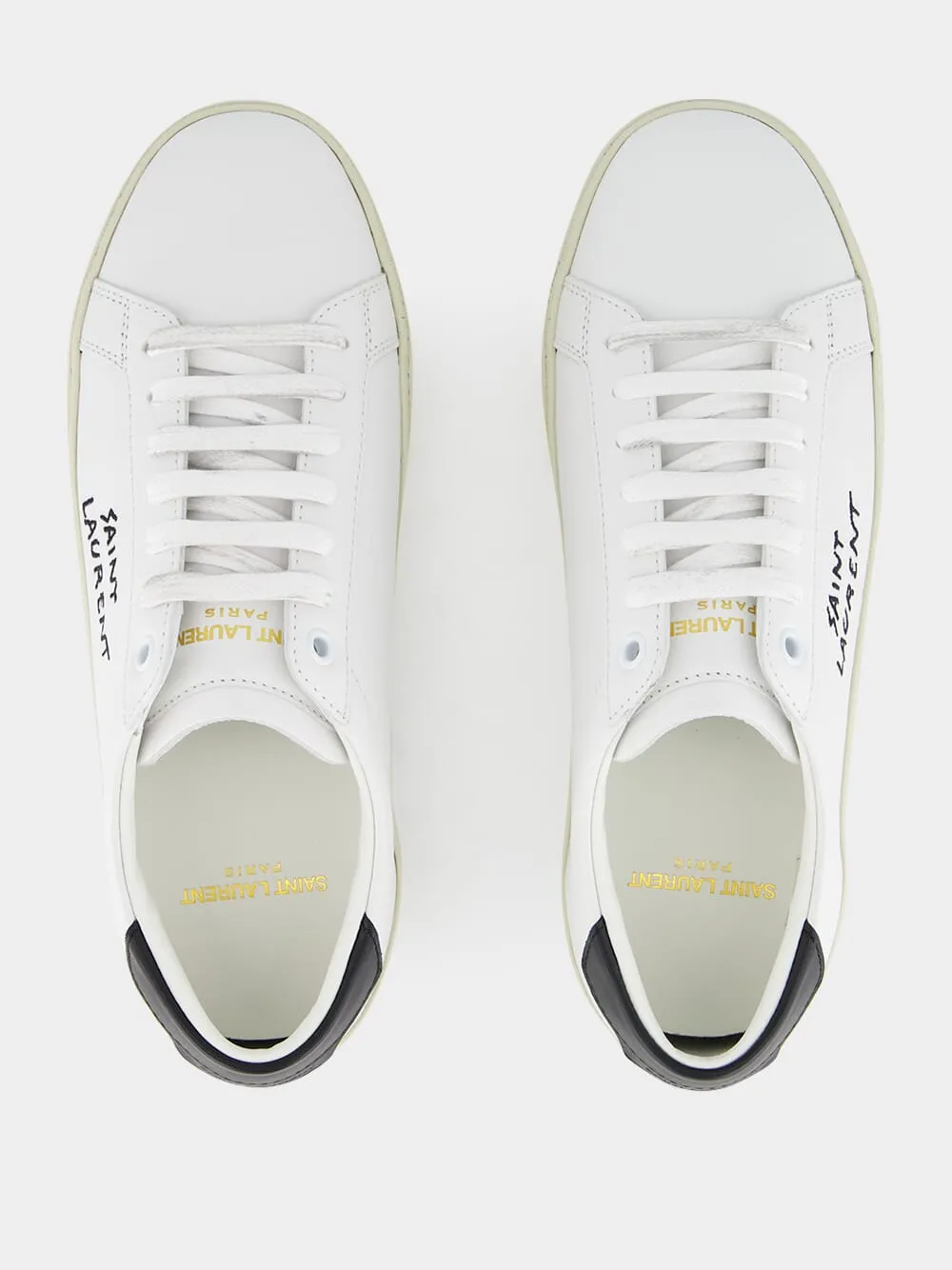 Optic White Court Classic Leather Sneakers sold by Fashion Clinic product image thumbnail 4