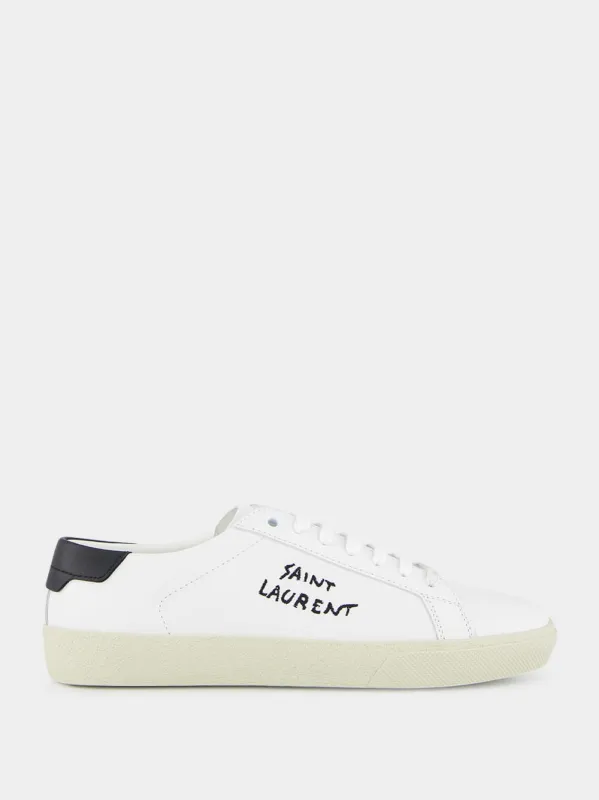 Optic White Court Classic Leather Sneakers sold by Fashion Clinic