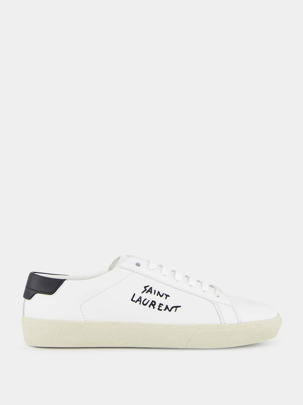 Optic White Court Classic Leather Sneakers sold by Fashion Clinic