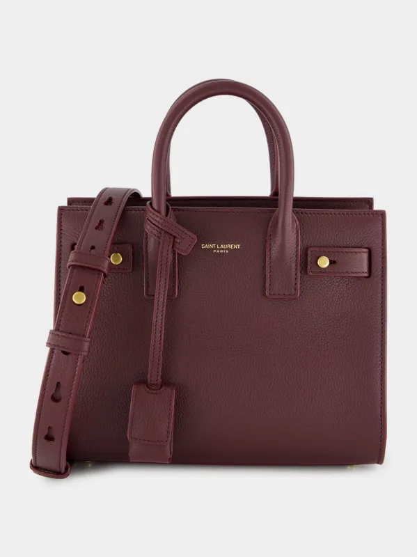 Rouge Cabernet Nano Sac de Jour in Supple Grained Leather sold by Fashion Clinic
