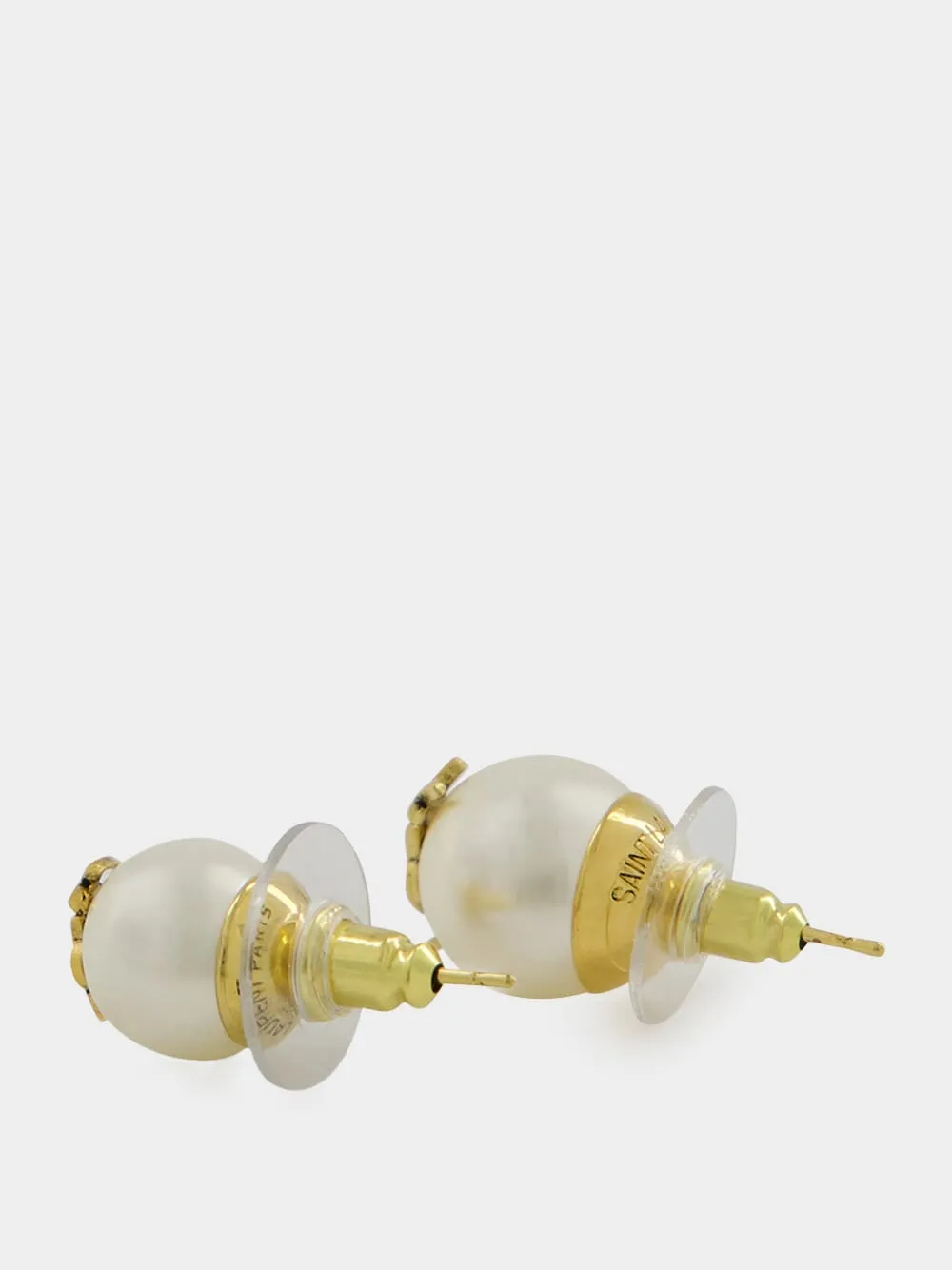 Cassandre Pearl Earrings in Gold and Cream sold by Fashion Clinic product image thumbnail 2