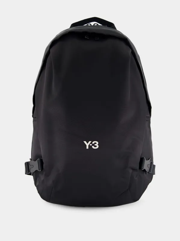 Black Backpack with Utility Straps made by Y-3
