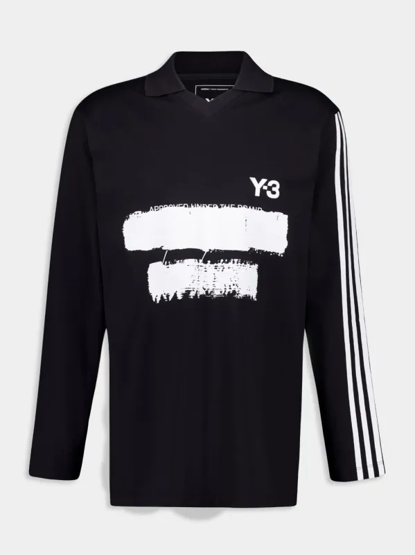 Black Graphic Logo Long Sleeve Top sold by Fashion Clinic